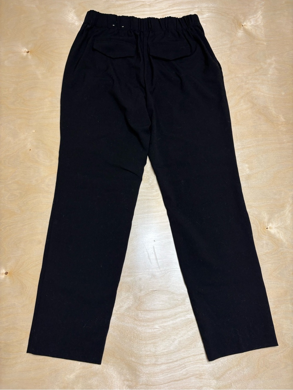Women’s Black Elastic Waist Trousers - Relaxed Straight Fit